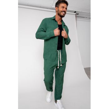 Set camasa si pantalon lung Green 15979