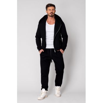Set Maverik B Jacheta cu fermoar si Pantalon lejer Black 15225