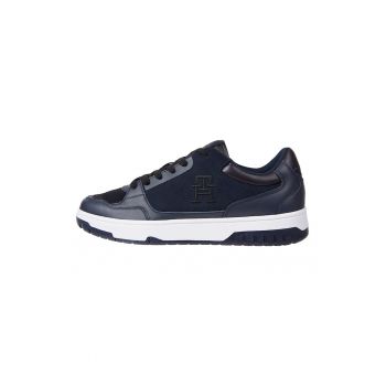 Pantofi sport din piele si piele intoarsa cu logo