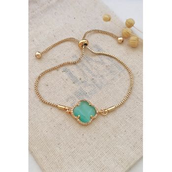 Bratara ajustabila cu talisman floral