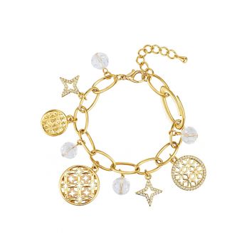Bratara de aur de 14K filat cu talismane