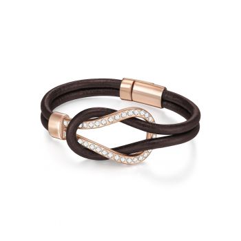 Bratara de piele cu detaliu placat cu aur de 14K