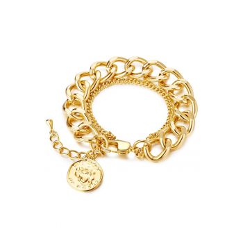 Bratara-lant ajustabila placata cu aur de 14K