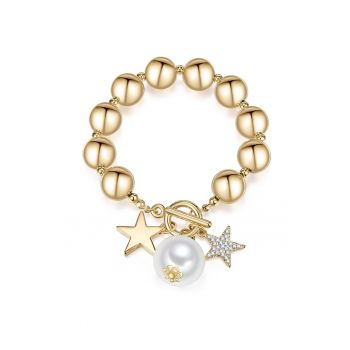 Bratara placata cu aur de 14K si decorata cu cristale