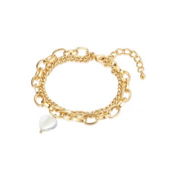Bratara placata cu aur de 14K si decorata cu Mother of Pearl