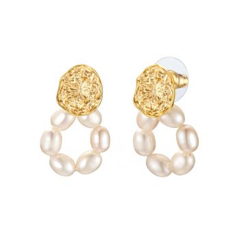 Cercei de aur de 14K filat - cu perle de cultura