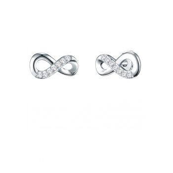 Cercei decorati cu zirconia - in forma de simbolul infinitului 32121