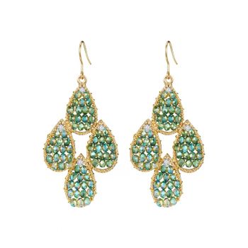 Cercei drop placati cu aur de 14K