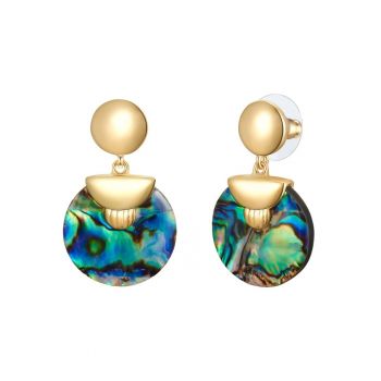 Cercei drop placati cu aur de 14K si tija