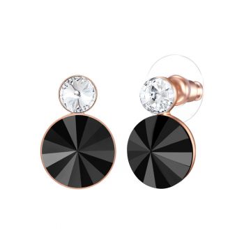 Cercei drop placati cu aur rose de 14K