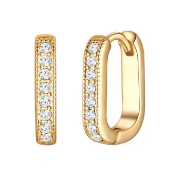 Cercei placati cu aur de 14K - cu cristale