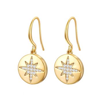 Cercei placati cu aur de 14K - cu zirconia