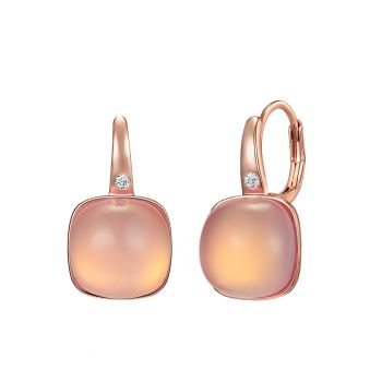 Cercei placati cu aur de 14K si decorati cu cristale