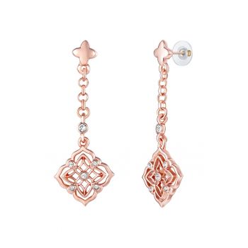 Cercei placati cu aur de 14K si decorati cu cristale