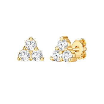 Cercei placati cu aur de 14K si decorati cu cristale europene