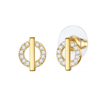 Cercei placati cu aur de 14K si decorati cu cristale