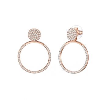 Cercei placati cu aur de 14K si decorati cu zirconia