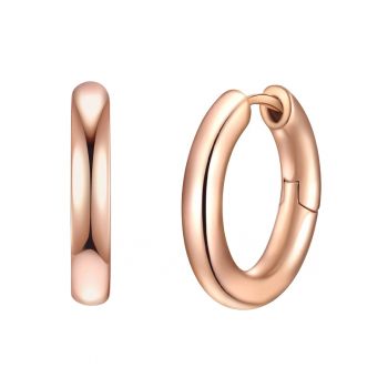 Cercei rotunzi de aur rose de 14K filat