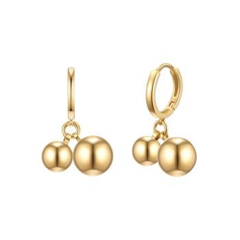 Cercei rotunzi placati cu aur de 14K