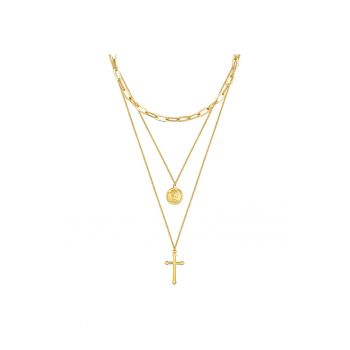 Colier cu siraguri multiple placat cu aur de 14K 22491