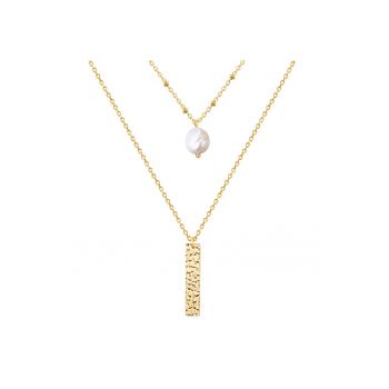 Colier stratificat - placat cu aur de 14K