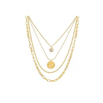 Colier stratificat placat cu aur de 14K