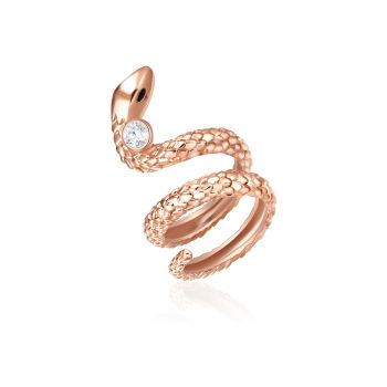 Inel in forma de sarpe placat cu aur de 14K