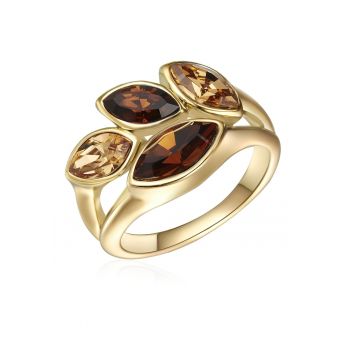 Inel placat cu aur de 14K - cu cristale