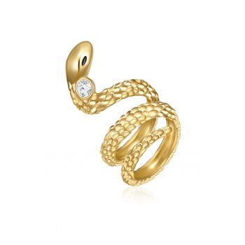 Inel placat cu aur de 14K - cu model sarpe