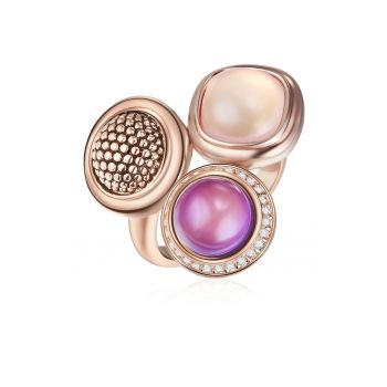 Inel placat cu aur de 14K si decorat cu cristale