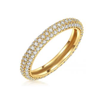 Inel placat cu aur de 14K si decorat cu zirconia