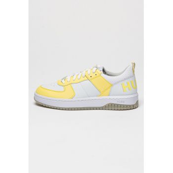 Pantofi sport de piele si piele ecologica cu logo