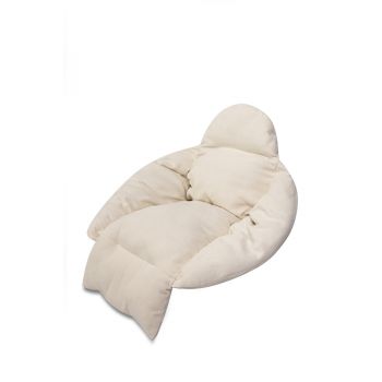 Perna pentru leagan, Ikonka, design elegant, cu extensii pentru coapse si cap, dimensiune XXL 64 x 56 x 66 cm, Ecru