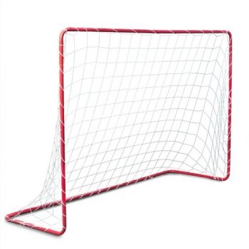 Poarta fotbal pentru copii, Ikonka, constructie robusta din otel galvanizat, dimensiune 183 x 122 x 61 cm