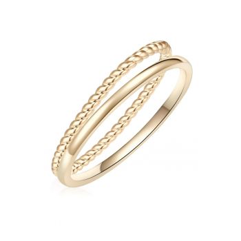 Set de inele placate cu aur de 14K - 2 piese