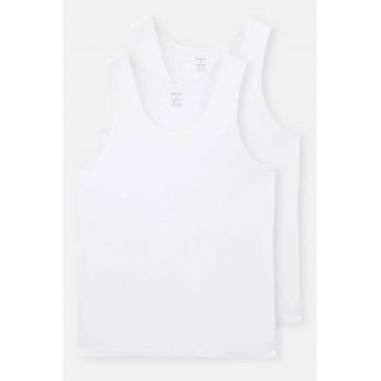 Set de top-uri din amestec de modal cu decolteu rotund - 2 piese