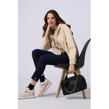 Blugi crop slim fit cu talie inalta
