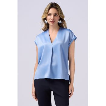 Bluza de satin cu decolteu in V