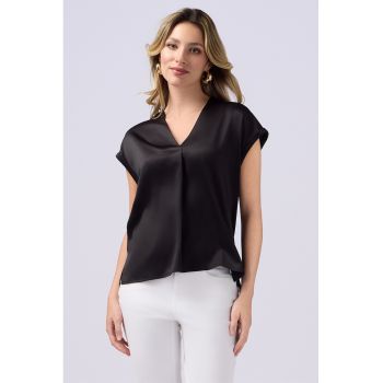 Bluza de satin cu decolteu in V