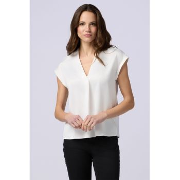 Bluza de satin cu decolteu in V