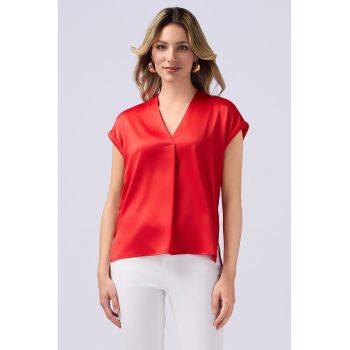 Bluza de satin cu decolteu in V