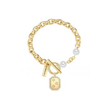 Bratara-lant placata cu aur de 14K si zirconia