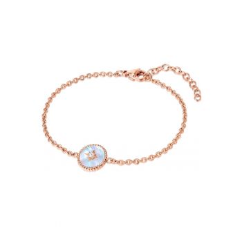 Bratara placata cu aur de 14K si decorata cu cristal si Mother Of Pearl