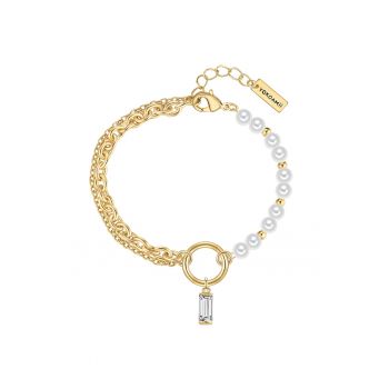 Bratara placata cu aur de 14K si perle