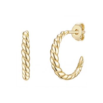 Cercei placati cu aur de 14K - cu design rasucit