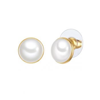 Cercei placati cu aur de 14K - perle si tija