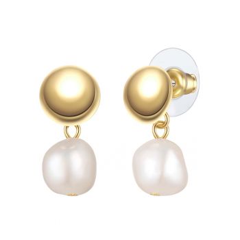 Cercei placati cu aur de 14K si decorati cu perle de cultura 170619