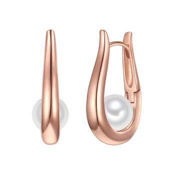 Cercei placati cu aur de 14K si perle
