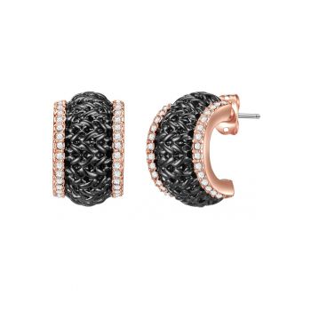 Cercei placati cu aur rose de 14K si decorati cu cristale