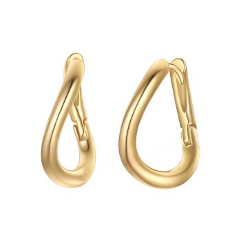 Cercei rotunzi placati cu aur de 14K